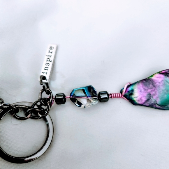 keychain & bag hook INSPIRE Seashell hematite unique accessory NWT - Picture 11 of 12